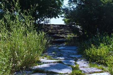 stone stairway to the blue sky