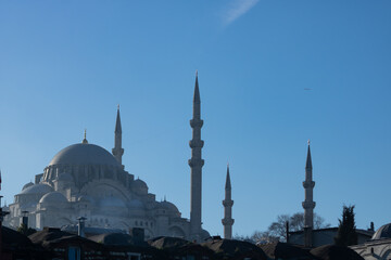 Fototapeta na wymiar Suleymaniye Mosque in Istanbul at daytime