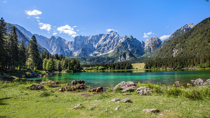 Lago de Fusine lake in Italy near the slovenian birder