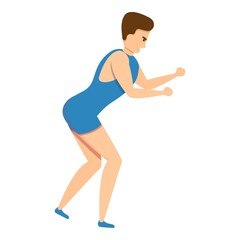 Greco-roman wrestling training icon. Cartoon of greco-roman wrestling training vector icon for web design isolated on white background