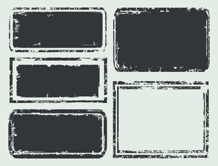 Set of grunge textured stamps.