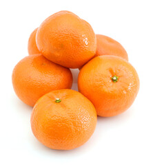 ripe juicy tangerine on a white background