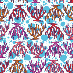 Beautiful Coral Seamless Surface Pattern Design
