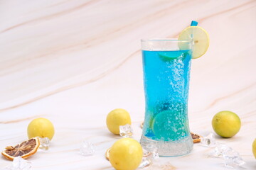 Cocktail on the table background  and space for text
