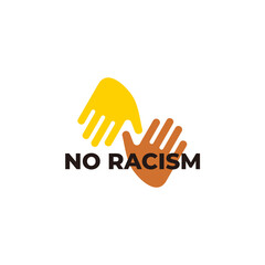 no racism hand colors symbol logo vector