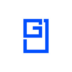 letter gj simple geometric line design symbol logo vector