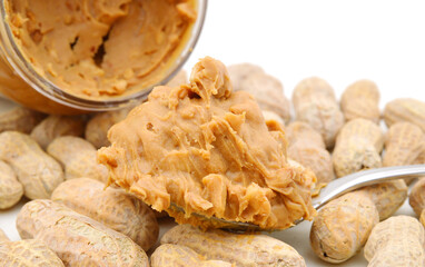 peanut butter on white
