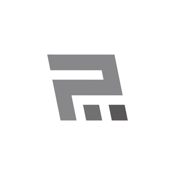 abstract letter 2p symbol geometric simple logo vector