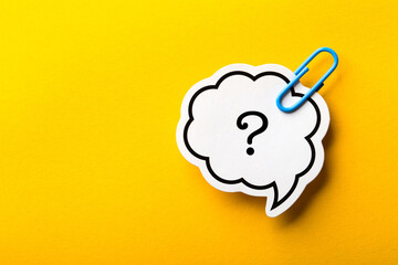 Question Mark Speech Bubble Isolated On Yellow Background