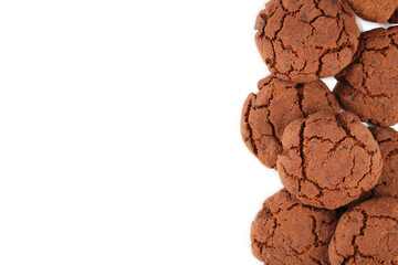 Chocolate chips cookies isolated on white background