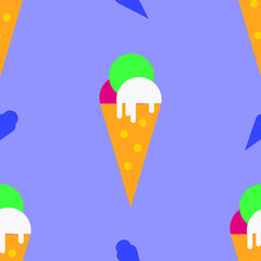 Ice cream  seamless pattern. Vector illustration