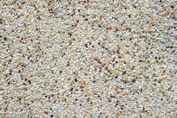 The walls are decorated with small stones.