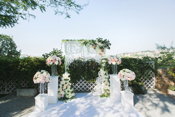 beautiful wedding ceremony in the park