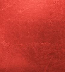 Old leather texture, folds and scuffs are visible, background