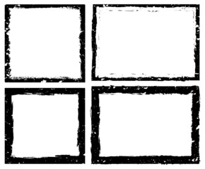 Set of black grunge border frames