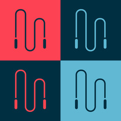 Pop art Jump rope icon isolated on color background. Skipping rope. Sport equipment. Vector Illustration.