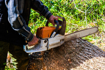 Man with a chainsaw