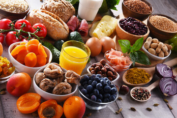 Assorted organic food products on the table