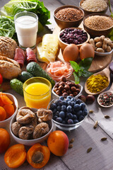 Assorted organic food products on the table