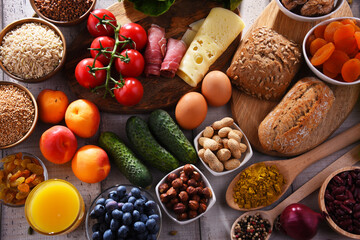 Assorted organic food products on the table