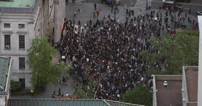 Protesters at a Black Lives Matter in Brooklyn, New York.