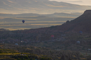 Hot air balloons in Cappadocia / Turkey at sunrise