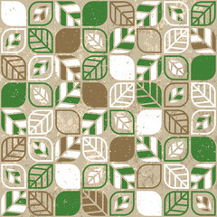 Geometric floral organic seamless pattern on cardboard 