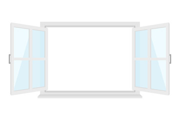 Open window isolated on white background