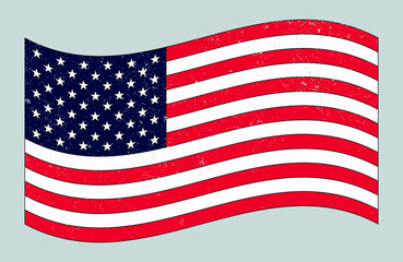 Grunge wavy USA flag