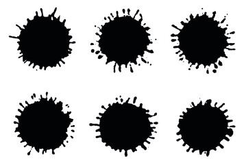 Set of black ink blots.