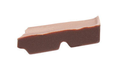 Piece of delicious milk chocolate isolated on white