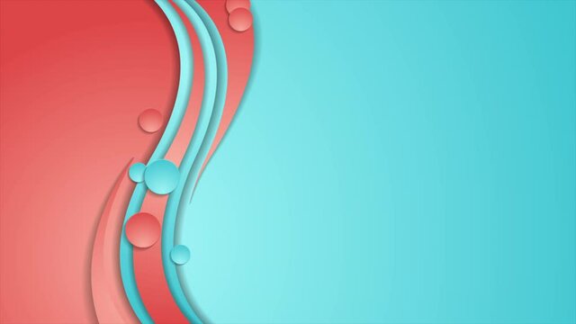 Bright abstract circles and waves minimal corporate motion background