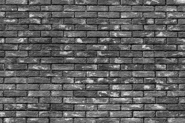 Background of vintage brick wall texture, black and white