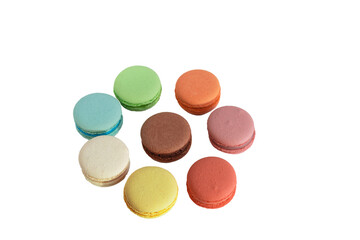the little colourful cakes isolated on the white background
