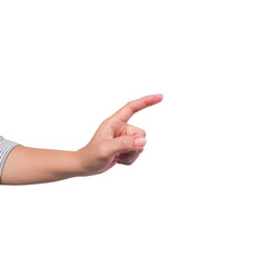 finger point isolated white background with clipping path.