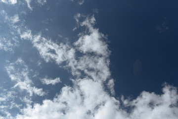 Naklejka na ściany i meble Blue sky background with clouds.Blue sky and clouds with copy space.white cloud with blue sky background.