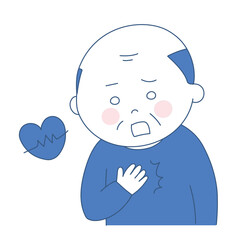 年配の男性　心疾患　イラスト
