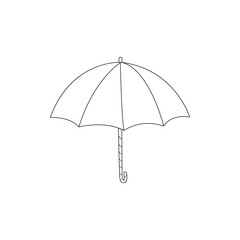 Fototapeta premium A simple umbrella. Black lines on a white background. Vector icon for infographic, presentation, banner, poster, cover