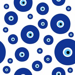 Traditional greek evil eye lucky charm pattern vector illustration