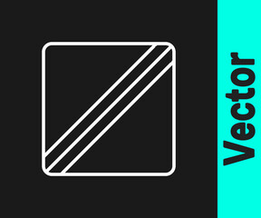 White line Sewing Pattern icon isolated on black background. Markings for sewing. Vector Illustration.