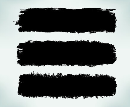 Grunge black paint brush banners
