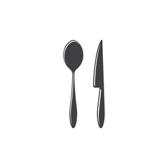 Fork, knife and spoon icon logo vector template.design for restaurant.