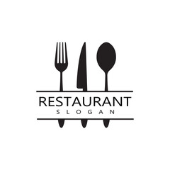 Fork, knife and spoon icon logo vector template.design for restaurant.