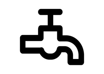Faucet vector icon. Black illustration isolated on white background for graphic and web design.