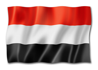 Yemen flag isolated on white