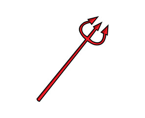 trident icon in cartoon style vector isolated.