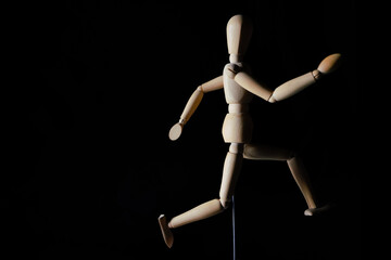 Wooden Mannequin Human Figure Sketching Painting Model black background