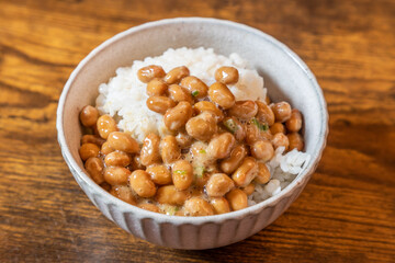 納豆とご飯 Japanese rice and and Natto