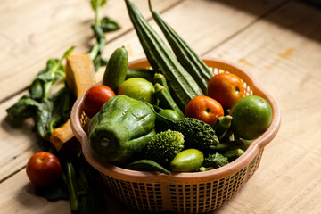 A basket of vegetables