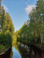 Obraz premium Summer day by the river in Finland. 